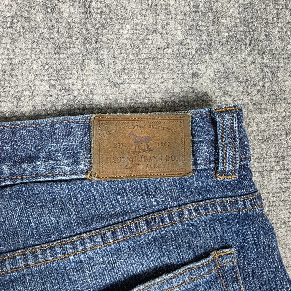 Lauren Ralph Lauren Studded Jeans Women 12 Blue Cotton Bootcut Embellished Denim